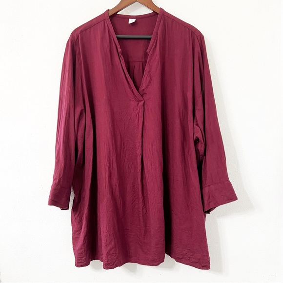 Old Navy Plus Size 4X Burgundy Tunic Top | Blouse - Picture 1 of 4